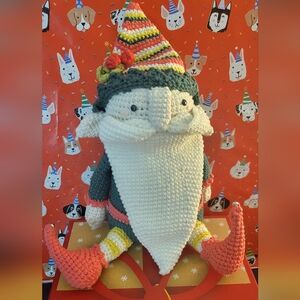 Crochet Elf Doll with Striped Hat